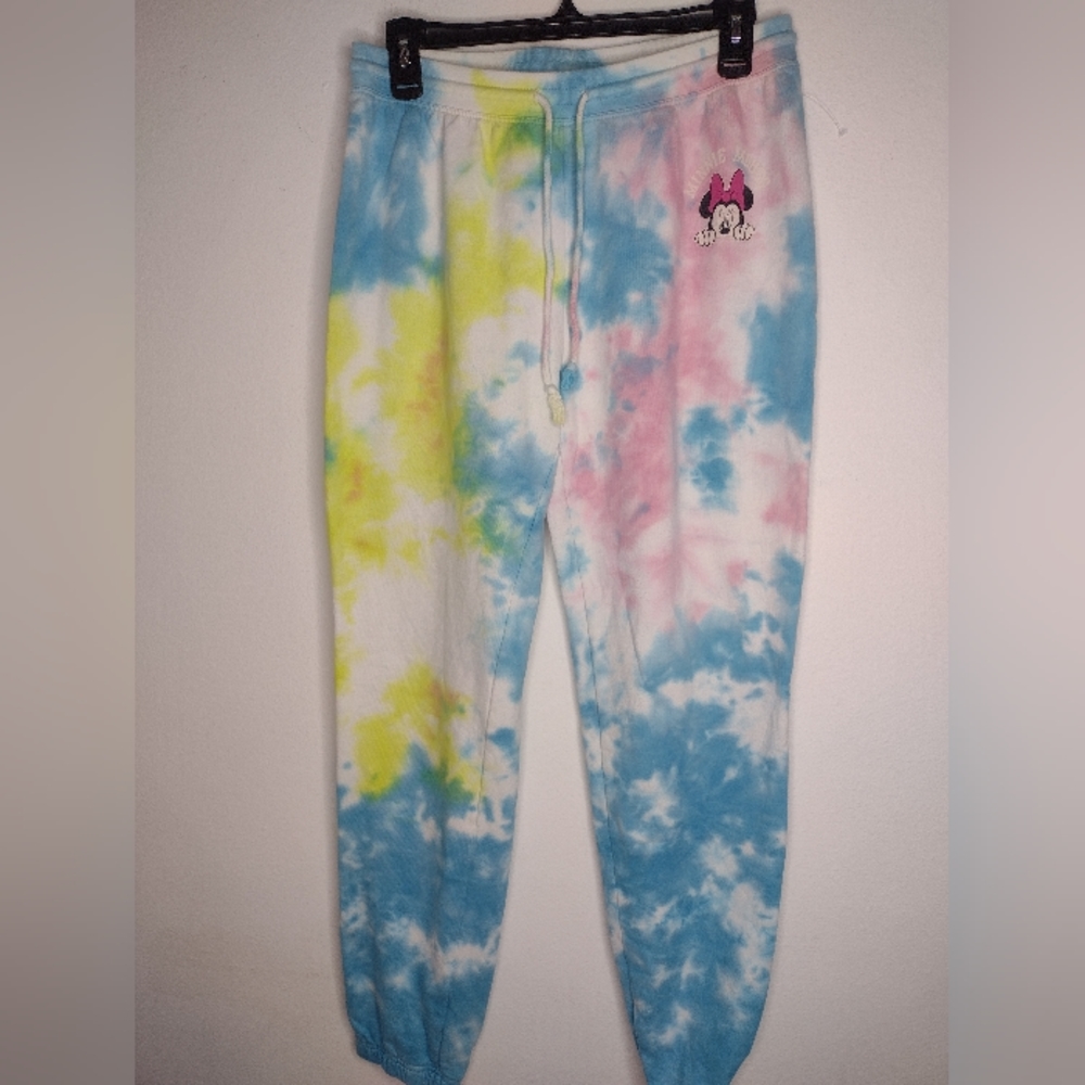 NWOT Disney Women's Multicolor Tie-Dye/Minnie Mouse Sweat Pants Size Large